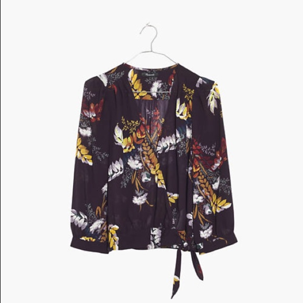 Madewell Wrap Top in Blooming Oasis
